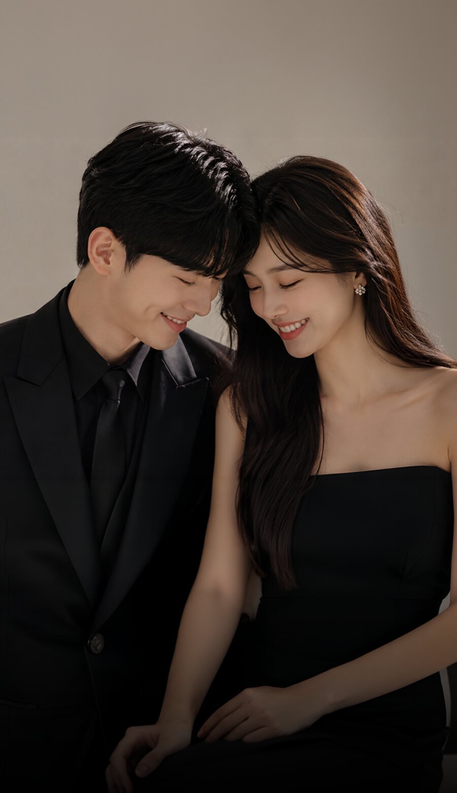 서로를 바라보며 미소 짓는 커플